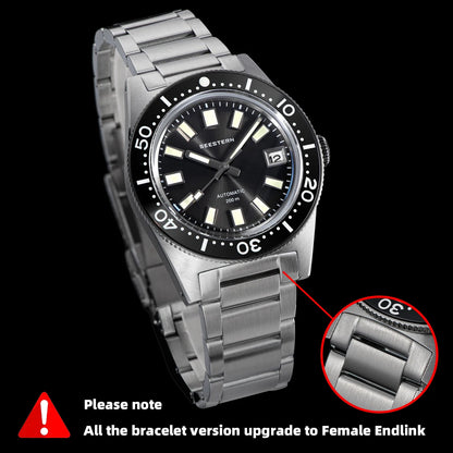 SEESTERN 62MAS Diving Watch Men Automatic Mechanical Wristwatch Luminous Bezel Waterproof NH35 Movement Sapphire Glass Bracelet
