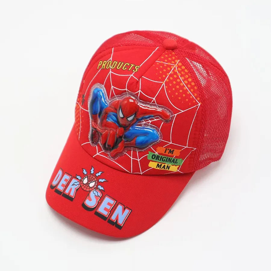 Marvel Spider Man Breathable Duck Tongue Hat Web Hat Summer Sunshade and Sun Protection Men's and Women's Hats