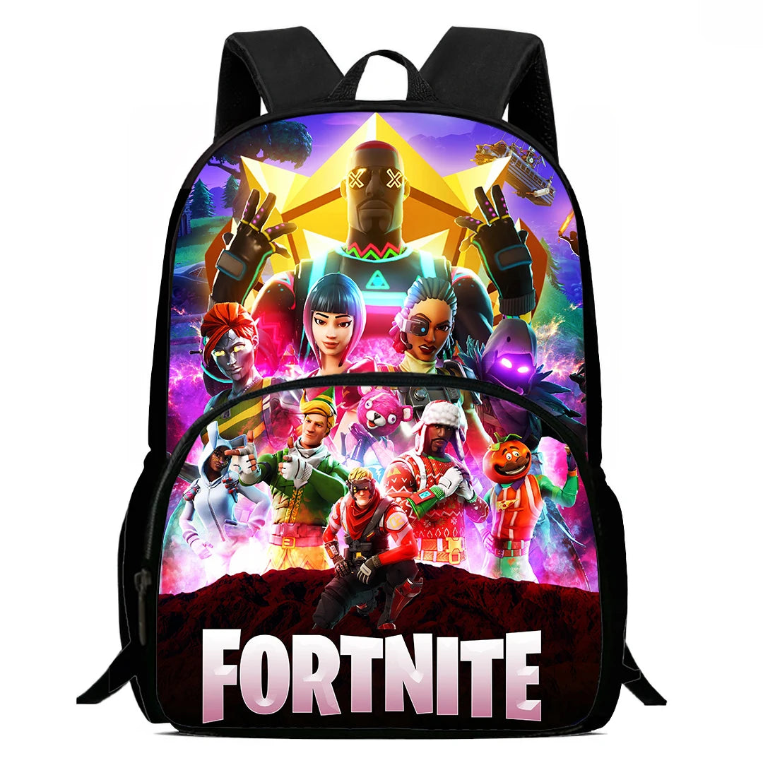 Kids School Backpack with Front Pocket, Light Weight Cartoon Fortnite Children Backpack For Age 6-9, Bags For Boys Girls