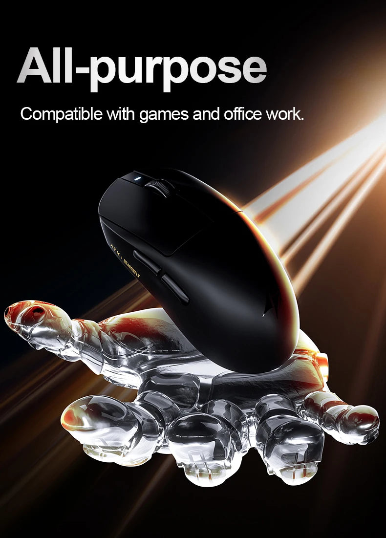 ATK Dragonfly A9 Ultra langaton pelihiiri PAW3950 ultrakevyt kolmitilainen ergonominen e-urheilun FPS-hiiri pelaajille A9 SE Plus