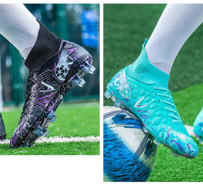 Chuteiras de Futebol de Cano Alto para Homem, para Relva Sintética, Respirantes e Antiderrapantes, Ténis de Treino e Jogo para Desporto ao Ar Livre, Chuteiras de Futebol FG