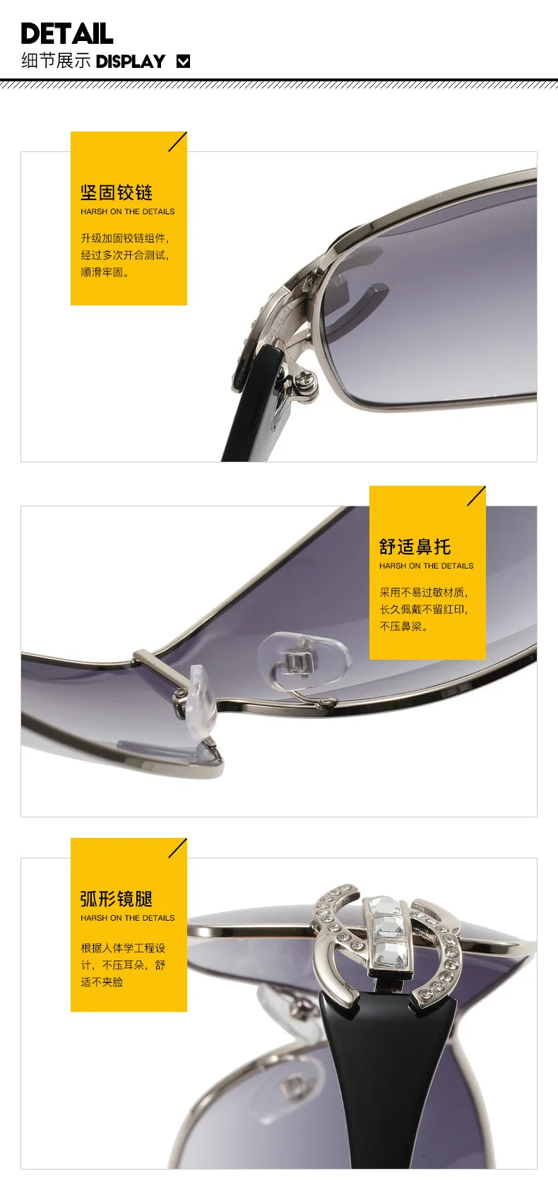 Luxury Rhinestone Punk Oversized One - Piece Frame Y2K Women's Sunglasses Trendy Brand Summer Men Sunglass Travel  Eyewear UV400