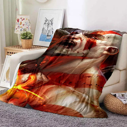 God of War Games Kratos Cartoon Soft Flannel Blanket for Beds Bedroom Sofa Picnic,Throw Blanket for Cover Outdoor Leisure Gift