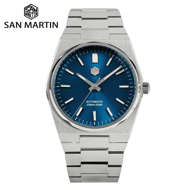 San Martin klassische Herrenuhr 40mm Miyota 9015 Luxus-Dresswatch Automatik-Mechanikuhr mit Schnellwechselarmband SN0023 Reloj