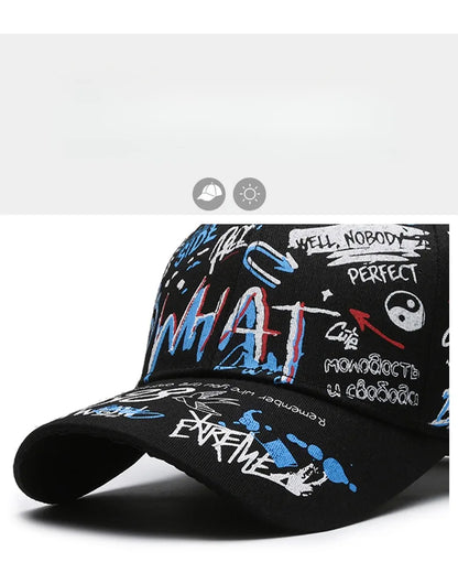Nova moderna pamučna bejzbolska kapa s grafitima za žene i muškarce, uniseks tiskana snapback kapa, hip-hop trendi kapa za van, za muškarce i žene