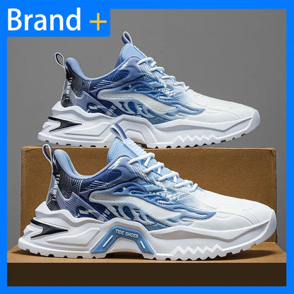 Men's Sports Shoes Fashion Lace-Up Versatile Non-Slip Thick Soled Teenagers Daily Wear Comfortable Casual Running Shoes for Men
