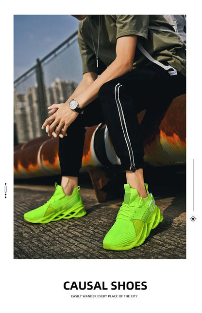 Zapatillas deportivas casual moradas de moda en oferta para mujer y hombre, calzado running con suela tipo blade, talla grande 48, ligeras y transpirables, zapatillas deportivas de malla para hombre