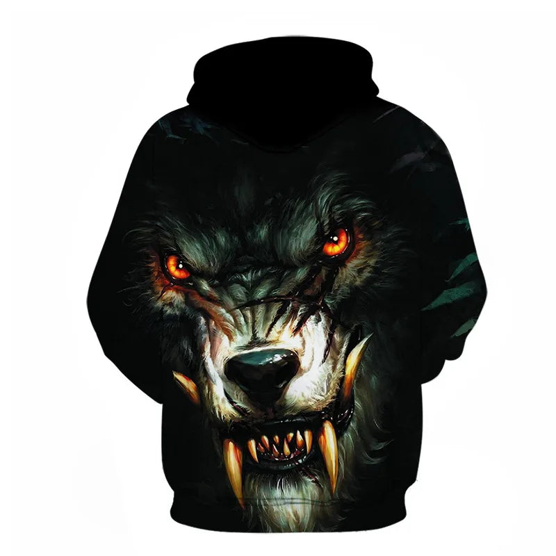 Animal Wolf graphic Men's Fashion 3D Print Outdoor Hoodie Streetwear Hoodies Hooded Front Pocket Designer Hoodie Sweatshirt