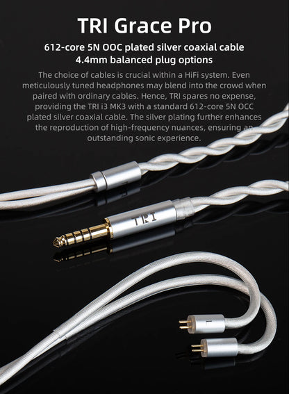 TRI I3 MK3 Hybrid In-Ear Earphones – 3rd Gen Planar BA DD HiFi Wired Earbuds High Resolution Audio