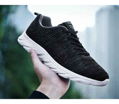 Zapatillas deportivas para hombre para correr y hacer jogging, sneakers casuales de exterior con cordones, malla transpirable ligera, para tenis y caminar al aire libre, tallas 39-46