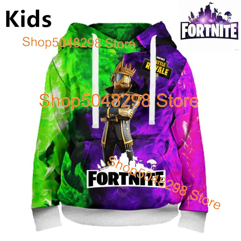 Sweatshirt com Estampado de Herói Fortnite, Jogo Popular, para Rapazes e Raparigas, Roupa 3D Casual, Hoodie para Crianças, Adultos, Homens e Mulheres, Pullover de Primavera e Outono