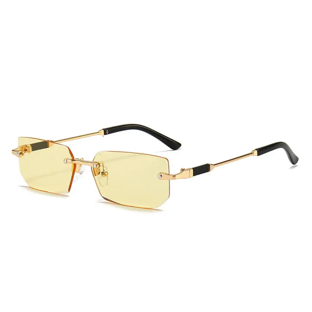 Trendy Rimless Sunglasses for Men Women Fashion Frameless Rectangle Sun Glasses Retro UV400 Shades Summer Goggles Eyewear