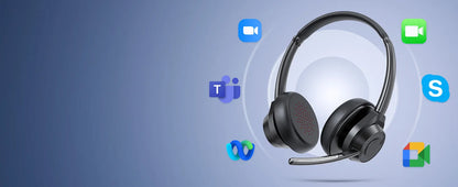 Bluetooth Headset, Wireless Bluetooth V5.4 Headphones with Microphone, Noise Canceling Mic Multipoint Connect Wireless Headset