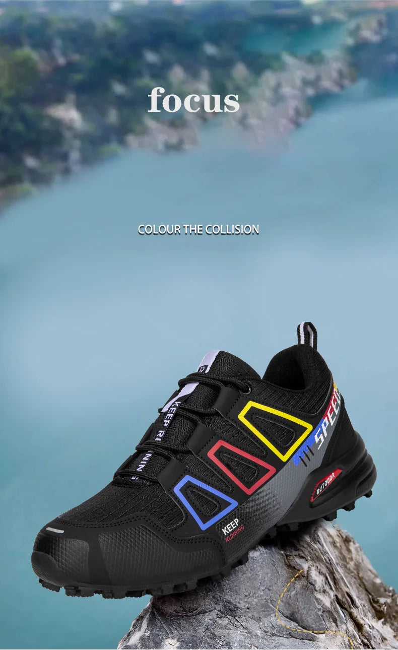 Unisex Outdoor Hiking Shoes Lace-Up Non-Slip Lightweight Men Tactical Training Sports Shoes Women Lockless Casual Cycling Shoes