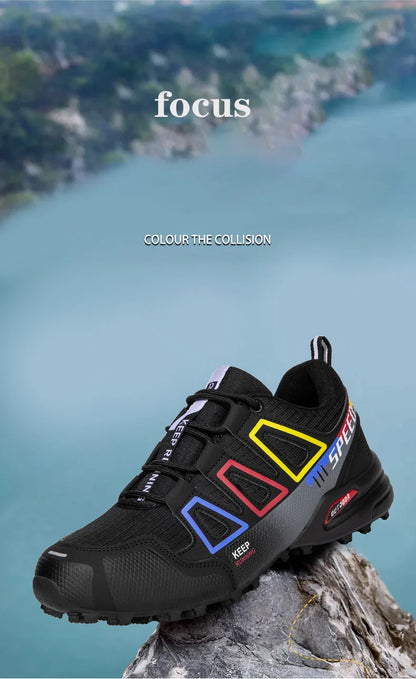 Unisex Outdoor Hiking Shoes Lace-Up Non-Slip Lightweight Men Tactical Training Sports Shoes Women Lockless Casual Cycling Shoes
