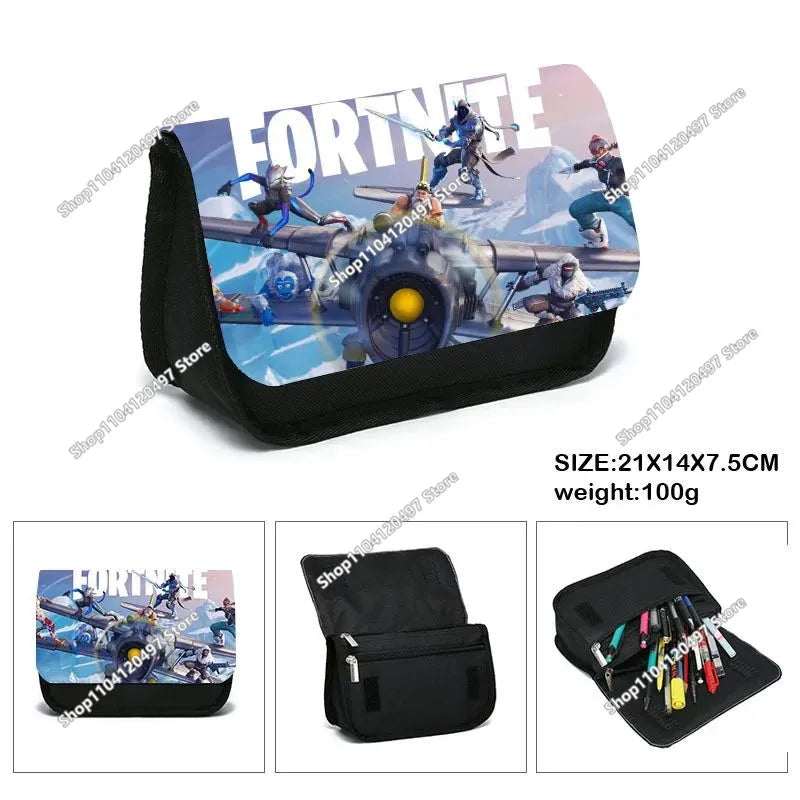 Fortnites Anime-Federmäppchen Kawaii-Stiftetasche mit großer Kapazität, wasserdichte tragbare Cosplay-Stiftetasche, Büro-Schreibwaren, Geschenkspielzeug