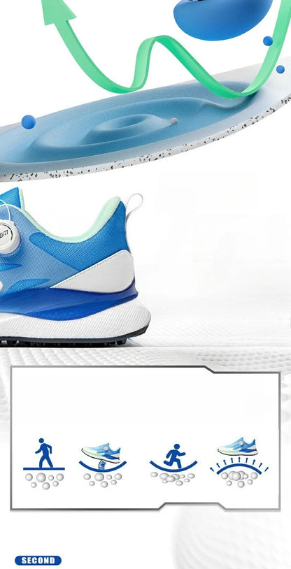 PGM Men's Golf Shoes with Ultra Soft Sole, Knob Shoelaces, Breathable, Anti-Slip Outdoor Sports Sneakers XZ412