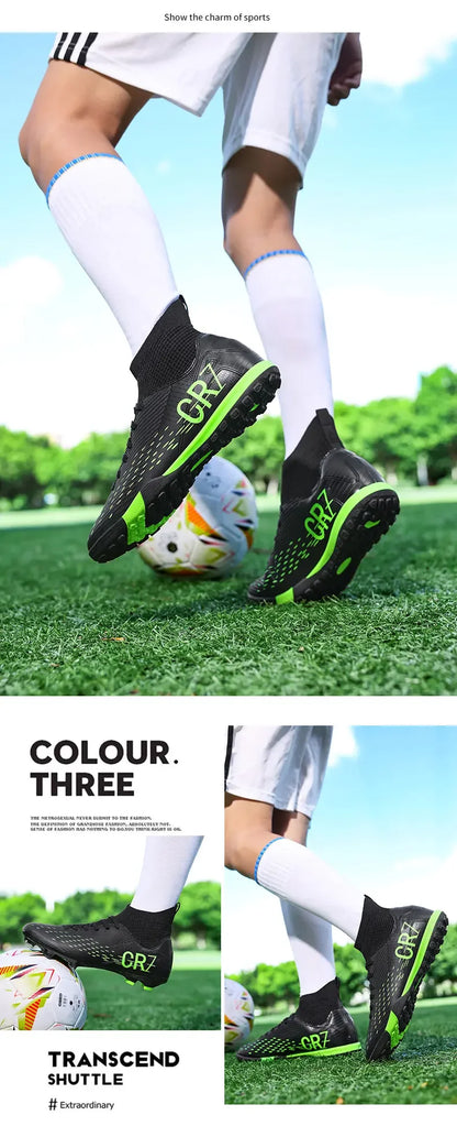 TF Long Stud Training Football Cleats Wear-Resistant Breathable Firm Ground Outdoor Match Training Sports Footwear