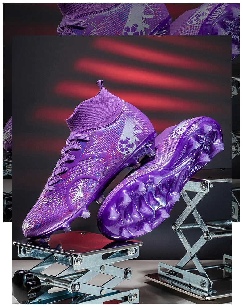 New Men's Football Boots Training Soccer Shoes Breathable Grass Cleats Match Long Spikes Indoor Sneakers Ultralight Drop Shipping