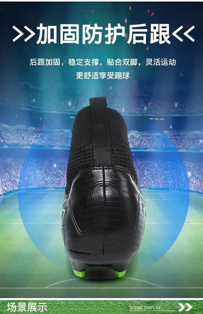 TF Long Stud Training Football Cleats Wear-Resistant Breathable Firm Ground Outdoor Match Training Sports Footwear