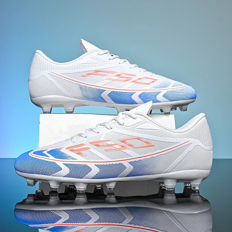 Chaussures de football FG/TF populaires, crampons de football unisexes à tige basse, baskets de football pour terrain, crampons d'entraînement rapides, crampons antidérapants à pointes longues