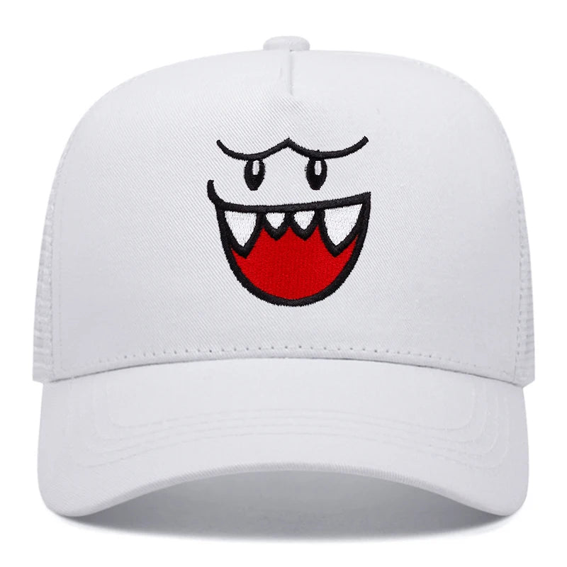 Happy face women men outdoors  baseball cap Summer shading breathability Hip hop mesh cap trucker hat