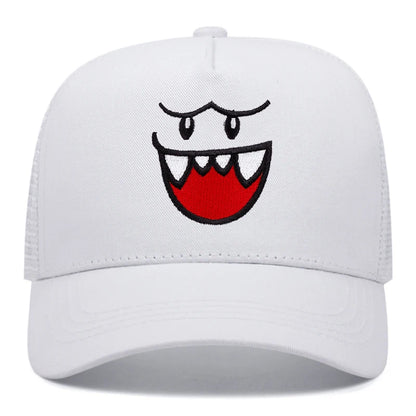 Happy face women men outdoors  baseball cap Summer shading breathability Hip hop mesh cap trucker hat