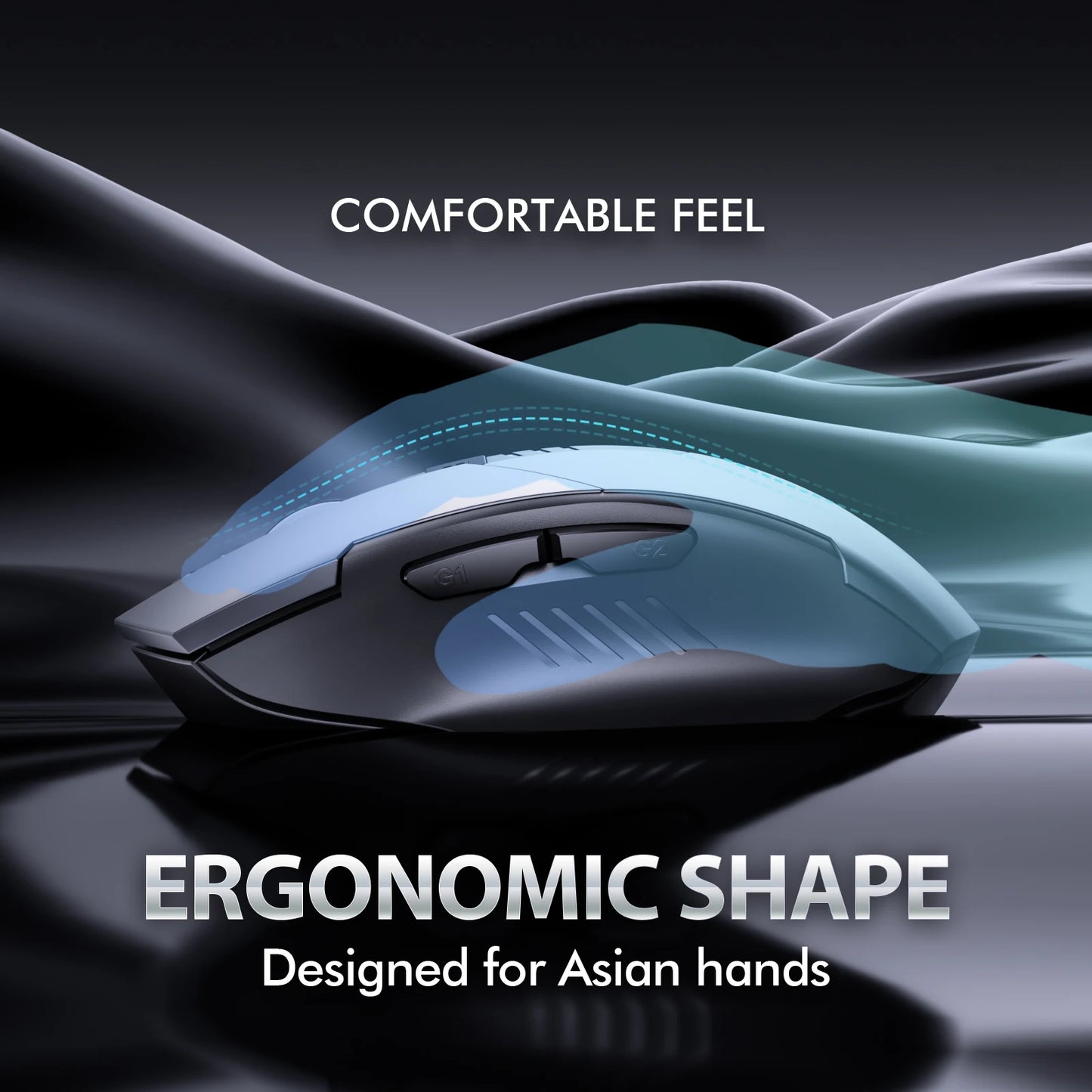 INPHIC A1 Bluetooth Mouse, Rechargeable 2.4G Tri-Mode Optical Mute Wireless Mouse, 1600 DPI for Mac, Laptop, PC, Tablet, Mobile Phone