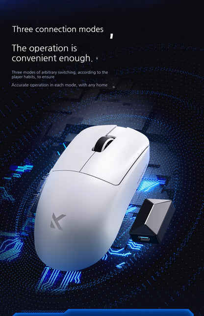 MCHOSE L7 Ultra+ mittelgroße/große Hand-Gaming-Maus E-Sports Paw3950 kabellos, drei Modi, leicht, Office-Dual-Drive-Computermaus