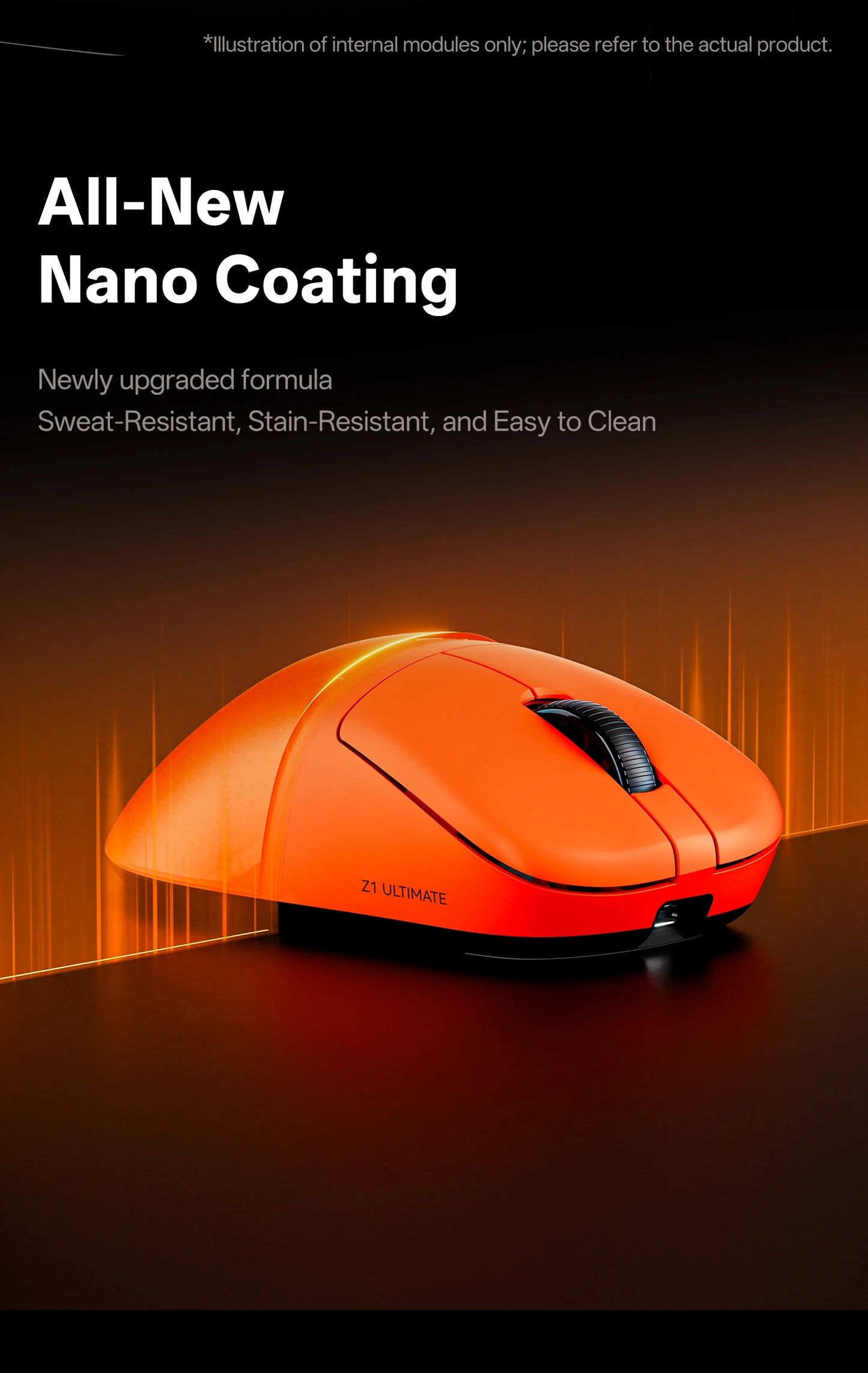 Mouse wireless ATK Blazing Sky Z1 V2 Ultimate PAW3950 Ultra Dual 8K da gaming, ergonomico, sviluppato internamente, per mani medio-grandi
