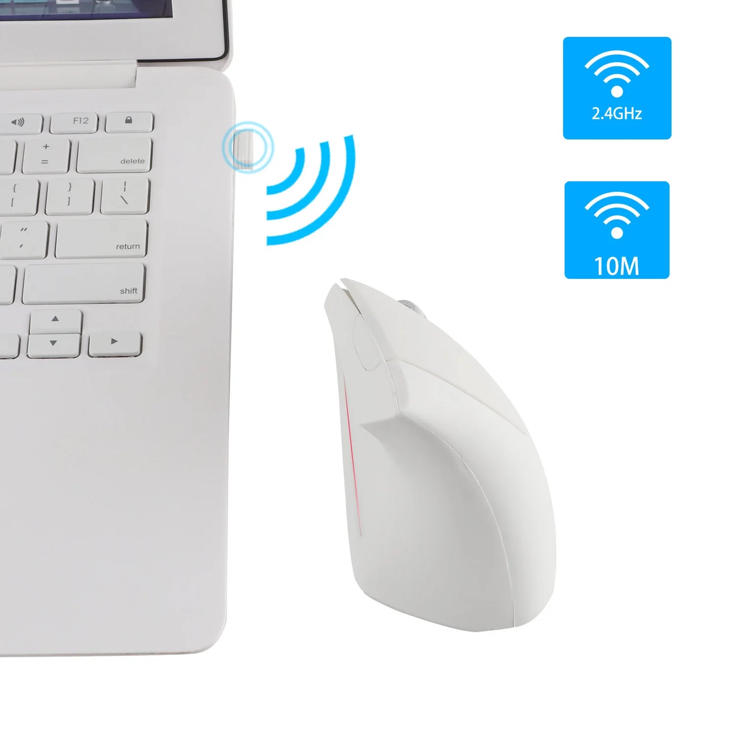 Nuovo mouse verticale wireless 2.4GHz con DPI regolabile, ottico ed ergonomico per il polso, con retroilluminazione gaming, per laptop, tablet, Mac e iPad