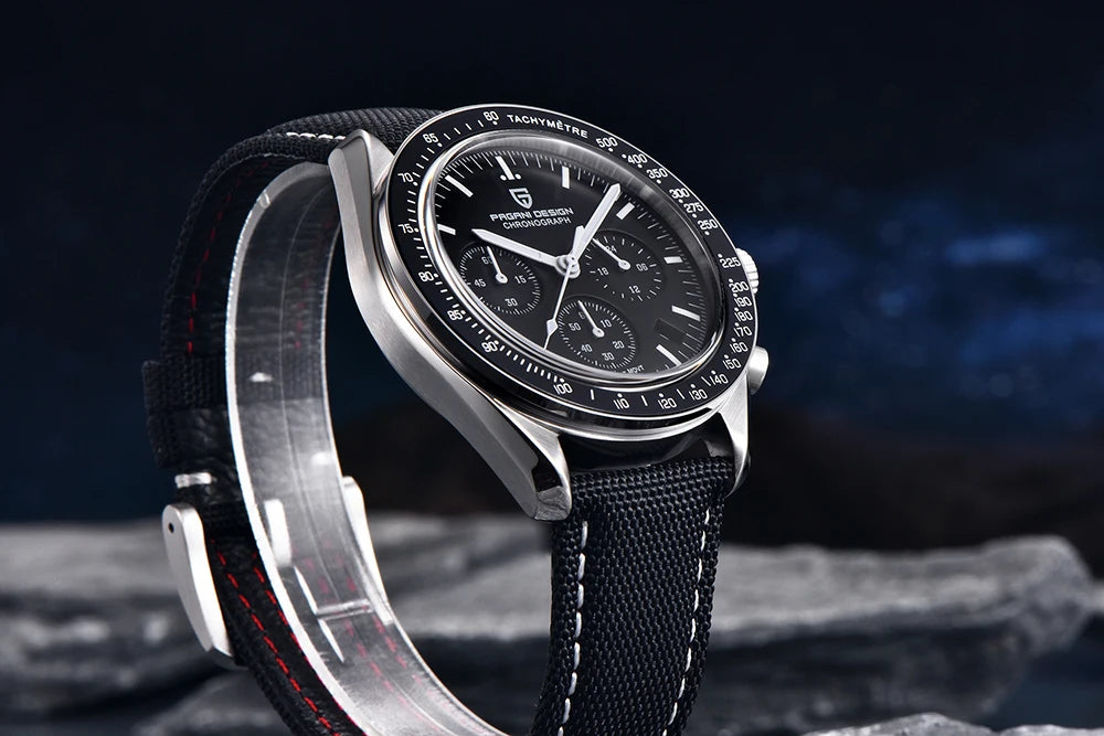 PAGANI DESIGN Moon Uhr – Luxuriöser Quarz-Chronograph für Herren, sportlicher Stil, Saphirglas mit Antireflexbeschichtung, leuchtende Anzeige