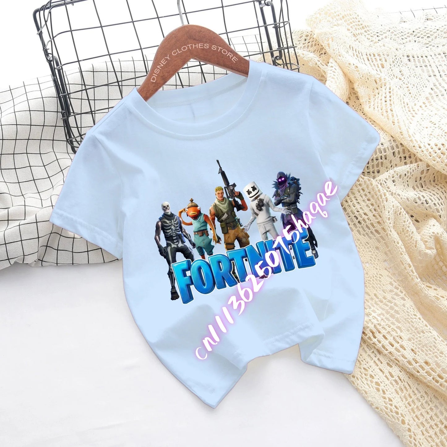 Fortnite-Kinder-T-Shirts mit Cartoon-Spiel-Figuren-Print, Fortress-Night-Tees, kurzärmelige Sommer-Tops für Jungen und Mädchen
