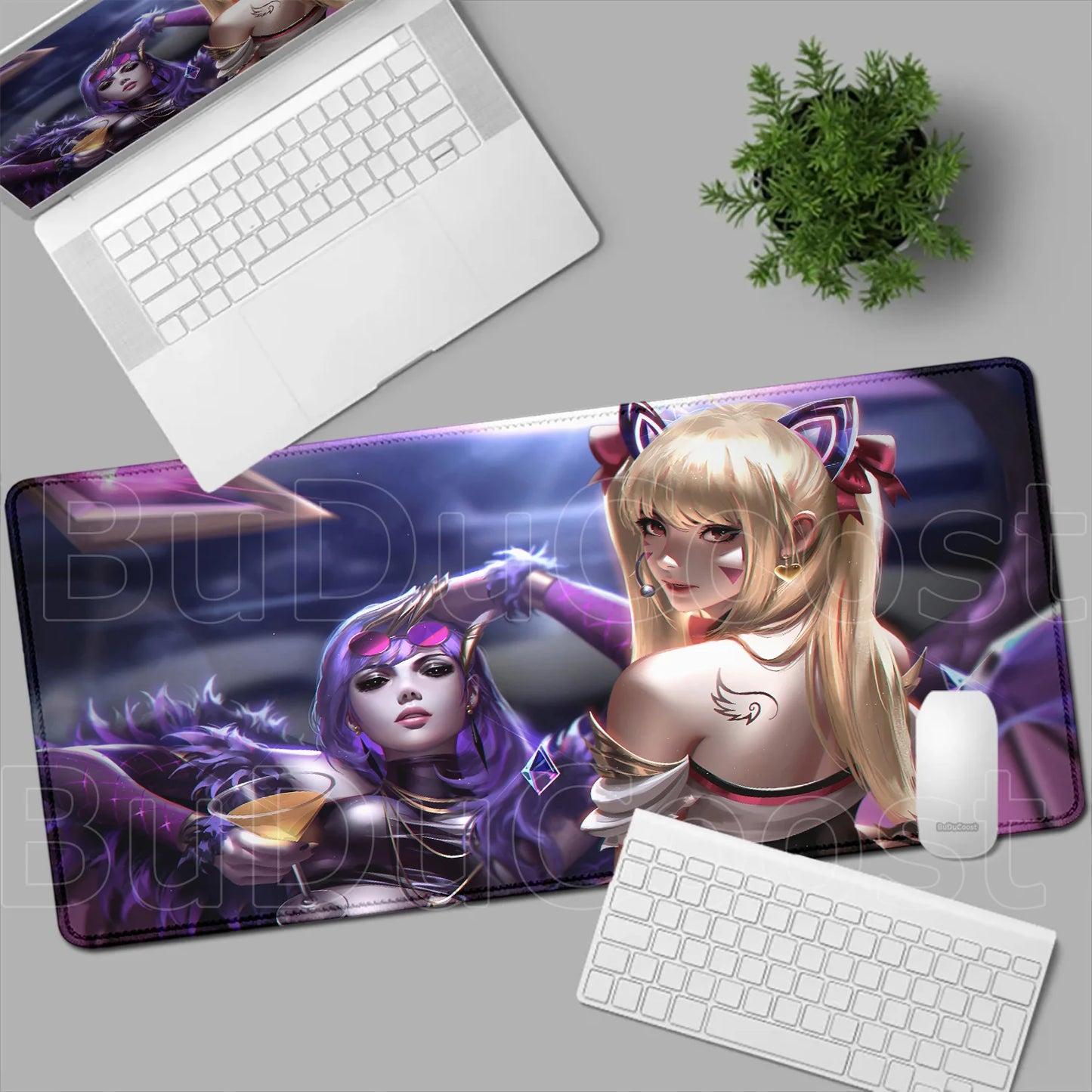 Tapete de rato gaming Overwatch Anime Girl grande XXL com impressão HD, base para teclado de computador, portátil e escritório, tapete de secretária em borracha macia 900x400 MM