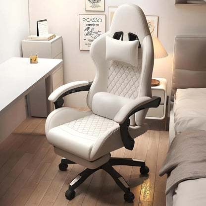Cadeira Gaming Hestora em Couro PU Grande e Alta, Ergonómica, de Encosto Alto, para Computador, com Apoio para os Pés, Massagem e Suporte Lombar para Adultos