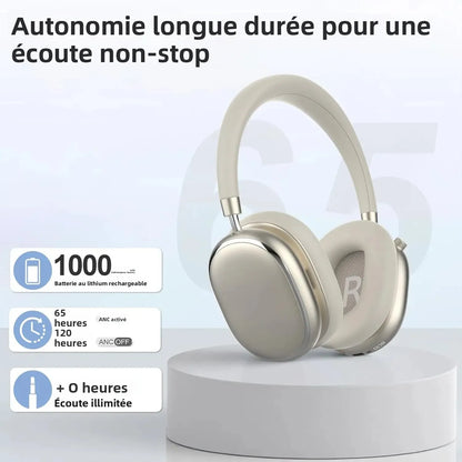 Hybrid Active Noise Cancelling Headphones, Wireless Headphones Bluetooth 6.0 with Transparent Mode, Hi-Res Audio, Deep Bass, Metal