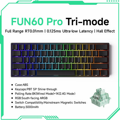 Akko MonsGeek FUN68 FUN60 PRO&MAX Tastiera magnetica HE 60% 65% Tastiere da gaming Rapid Trigger 8K Tastiera custom per gamer Esports