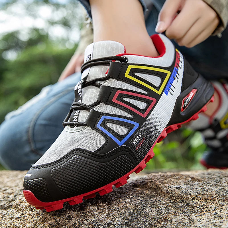 Unisex Outdoor Hiking Shoes Lace-Up Non-Slip Lightweight Men Tactical Training Sports Shoes Women Lockless Casual Cycling Shoes