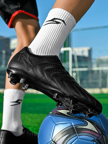 Chaussures de football professionnelles AG/FG, semelle extérieure en TPU antichoc, tige respirante en tissu PU, résistantes à l'usure et antidérapantes pour adultes et enfants