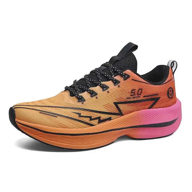 Brand Men's Carbon Plate Running Shoes, Soft Cushion, Shock Absorbing Sports Shoes, Unisex Sneakers, Light Anti-Slip Training Shoes