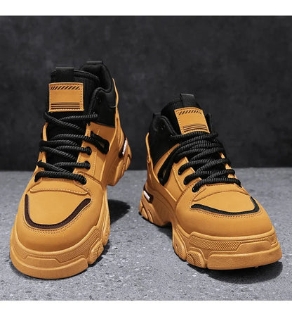 Bottes montantes Unky jaunes et noires 2026 pour hommes – Imperméables et résistantes à l'usure, idéales pour les adolescents du Golfe
