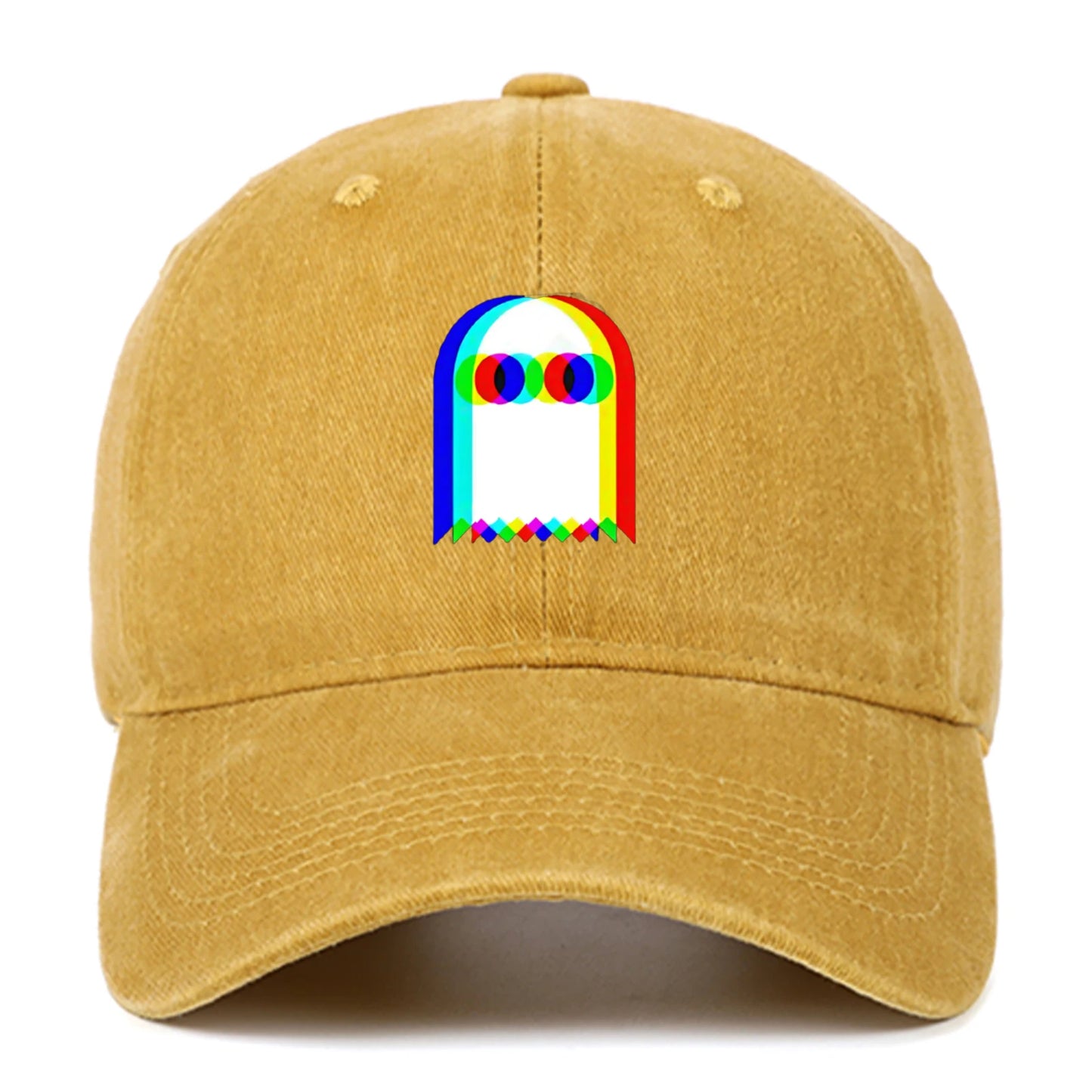 Colorful ghost print baseball cap suitable for daily dressing up and Halloween parties, adjustable outdoor sun protection hat