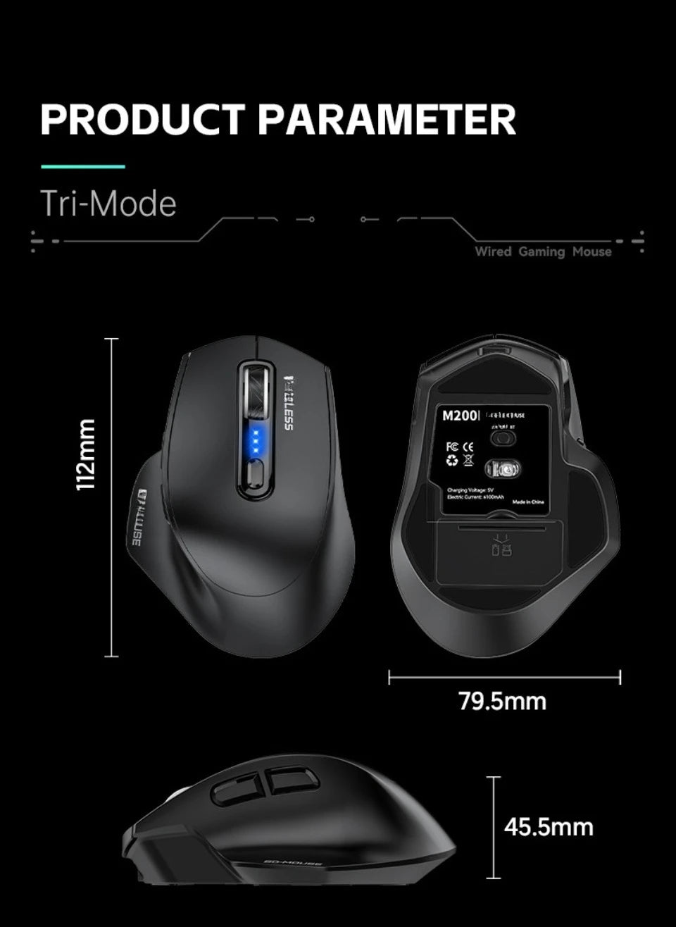 Ratón USB con cable, retroiluminación RGB, silencioso, ergonómico y DPI ajustable para ordenador de sobremesa, portátil, PC, oficina, gaming, hogar y uso diario en el trabajo
