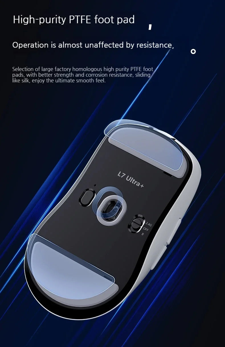 MCHOSE L7 Ultra+ mittelgroße/große Hand-Gaming-Maus E-Sports Paw3950 kabellos, drei Modi, leicht, Office-Dual-Drive-Computermaus