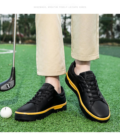 Golf Shoes Men Large Size Up to 47# Rotating Buckle Professional Non-Slip Spikeless Outdoor Beginner Training Golf Sneakers Unisex