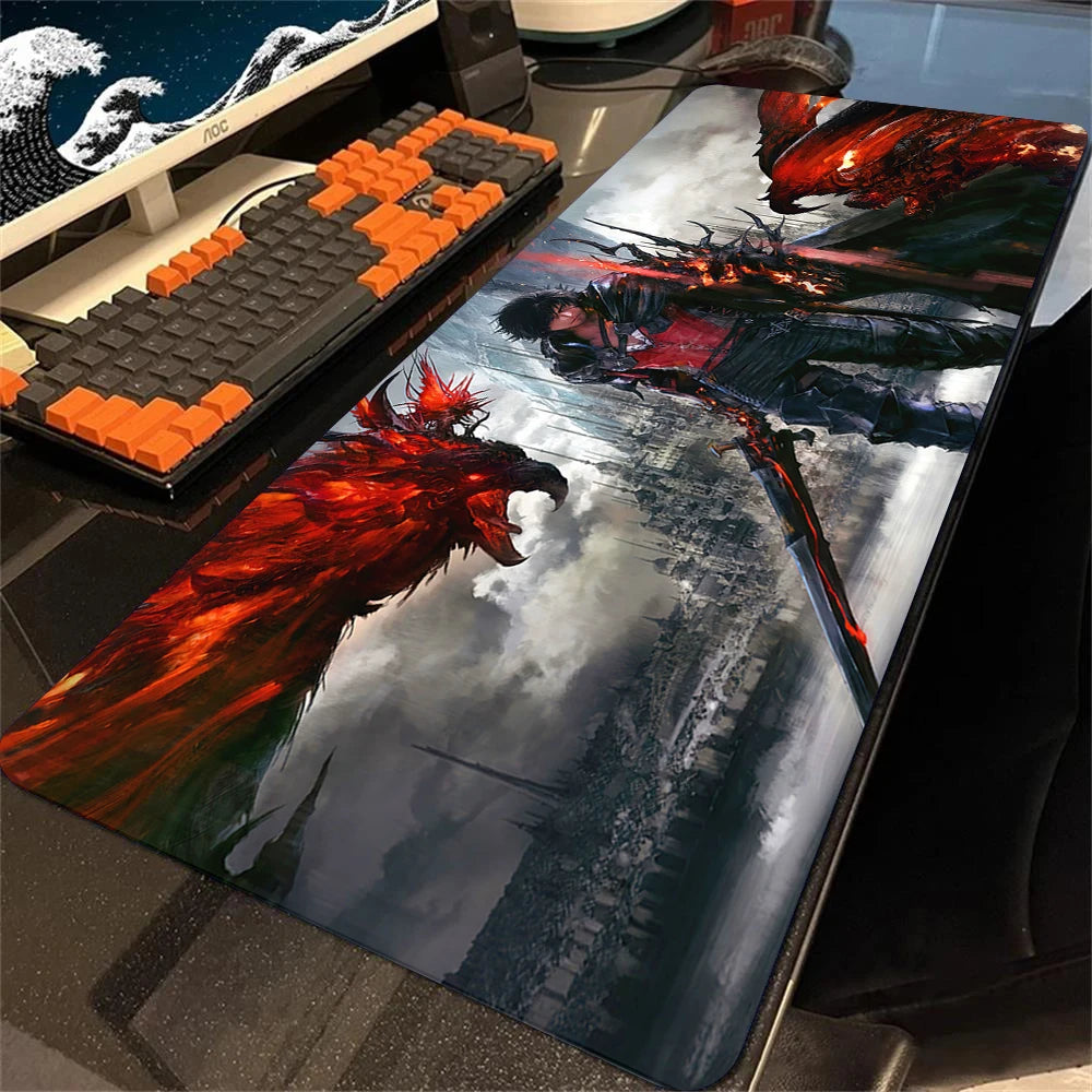 Mousepad Final Fantasy Mouse Pad Gamer Office Accessories for Big Desk Mat Gaming Keyboard Mats Xxl Large Mause Carpet 900x400mm