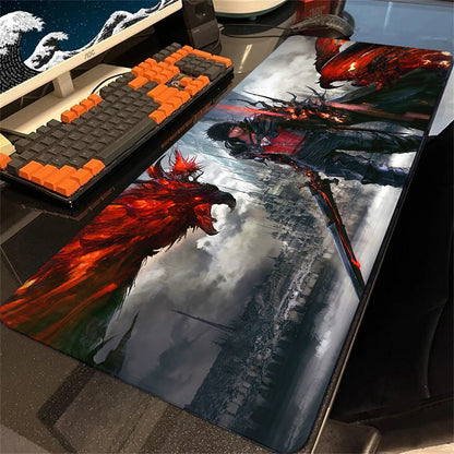 Mousepad Final Fantasy Mouse Pad Gamer Office Accessories for Big Desk Mat Gaming Keyboard Mats Xxl Large Mause Carpet 900x400mm