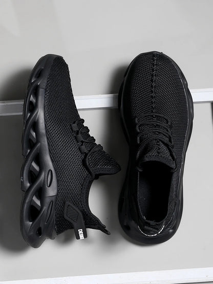 Men Casual Sport Shoes Breathable Lightweight Sneakers Outdoor Mesh Black Running Shoes Athletic Jogging Tennis Walking Shoes