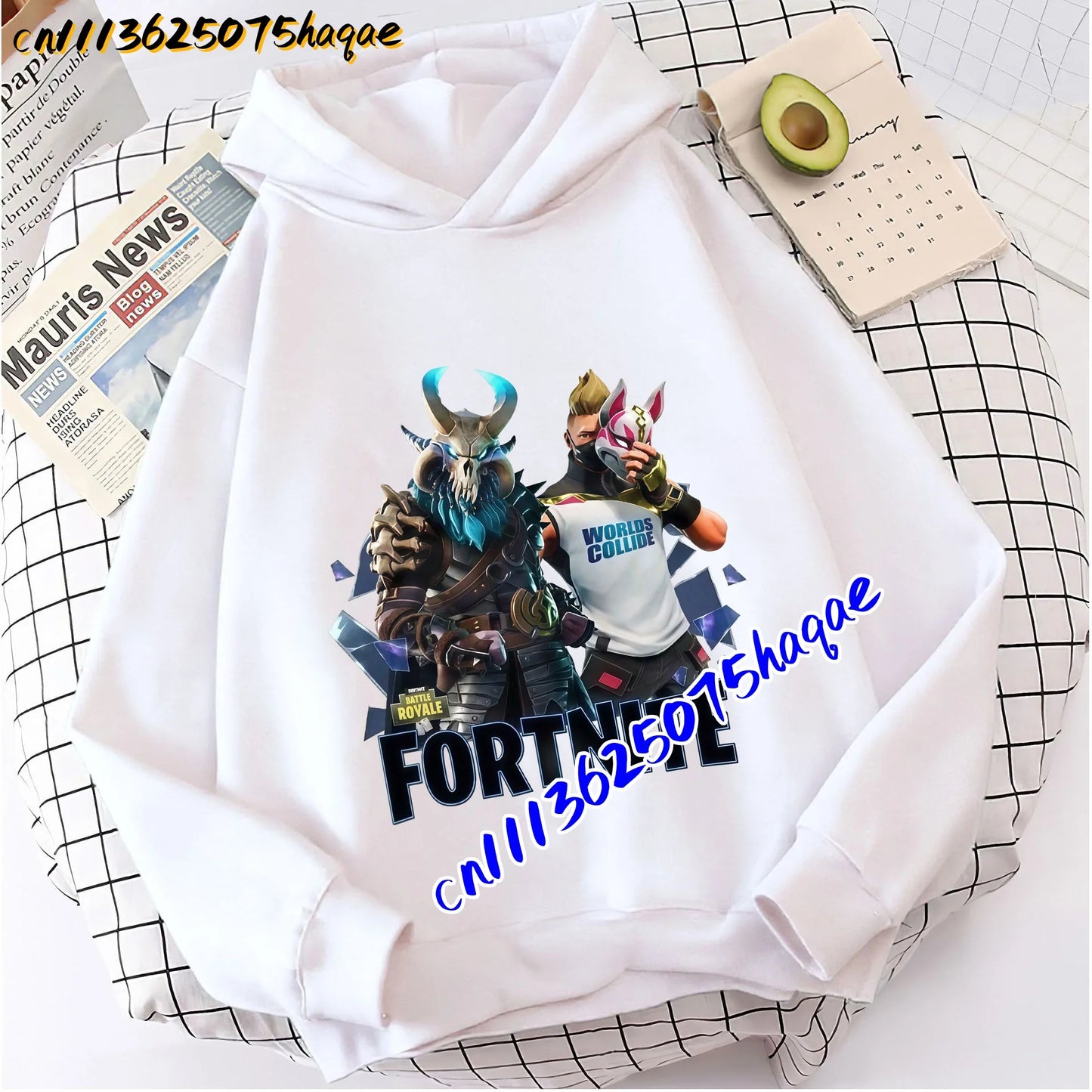 FORTNITED Kinder-Langarm-Hoodie für Mädchen und Jungen, Streetwear, Pullover-Sweatshirt für Babys, Anime-Mode, Kinderoberteil, Geschenk