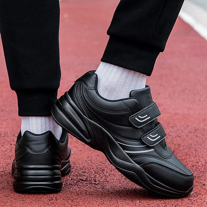 Férfi állítható tépőzáras bőr cipő, alkalmi sportcipő, fehér cipő, Masculino Zapatillas Deportivas Tenis
